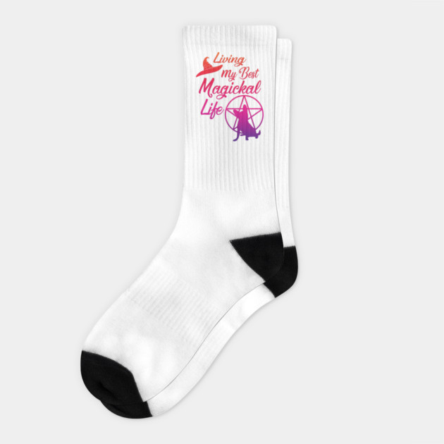 Living My Best Magickal Witchy and Chihuahua Life Cheeky Witch® Socks by Cheeky Witch