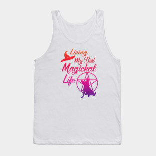 Living My Best Magickal Witchy and Chihuahua Life Cheeky Witch® Tank Top