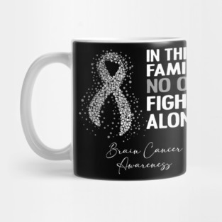 In This Family Nobody Fights Alone Team Brain Cancer Warrior Support Brain Cancer Warrior Gifts Mug
