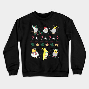 ugly christmas cockatiel pattern Crewneck Sweatshirt