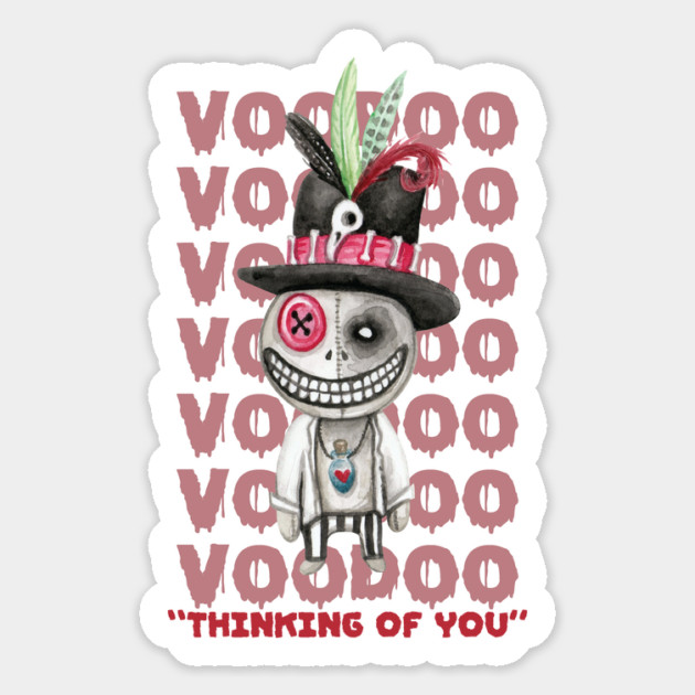 Voodoo Doll Thinking Of You Halloween Magnet by The WYLD Tribe