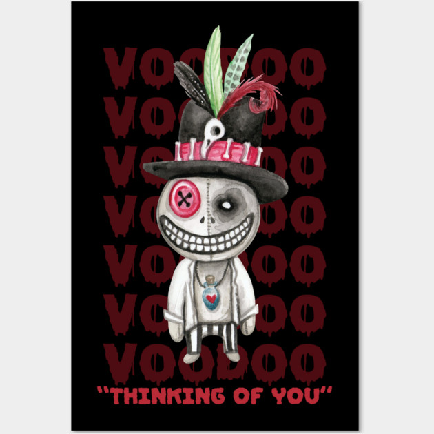 Voodoo Doll Thinking Of You Halloween Wall Art by The WYLD Tribe