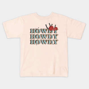 Vintage Howdy Rodeo Western Country Floral Design Kids T-Shirt
