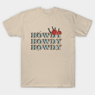 Vintage Howdy Rodeo Western Country Floral Design T-Shirt