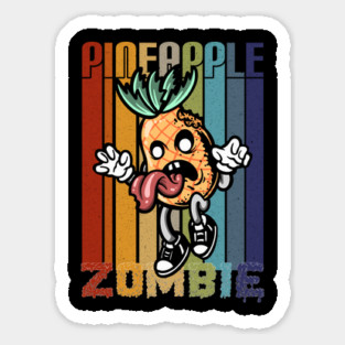Retro Zombie Pineapple Halloween Magnet