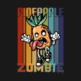 Retro Zombie Pineapple Halloween T-Shirt