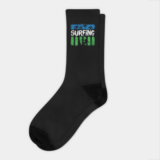 Surfing Retro Vintage Beach Socks