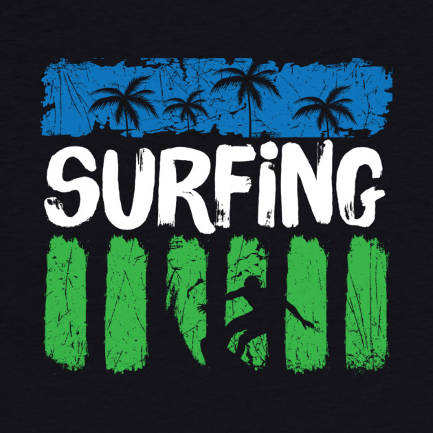 Surfing Retro Vintage Beach by The WYLD Tribe
