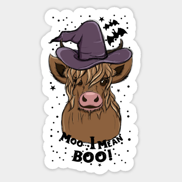Cow Halloween Costume Moo I Mean Boo Sticker by The WYLD Tribe