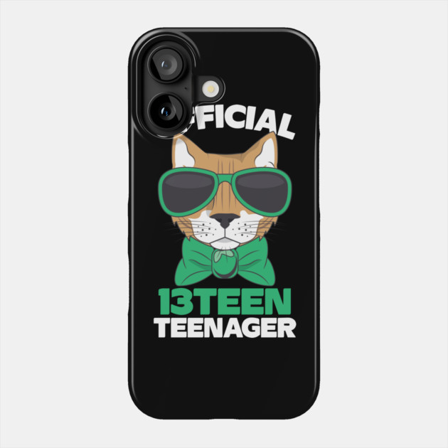Official Thirteen 13 Teenager Cool Cat Phone Case by The WYLD Tribe