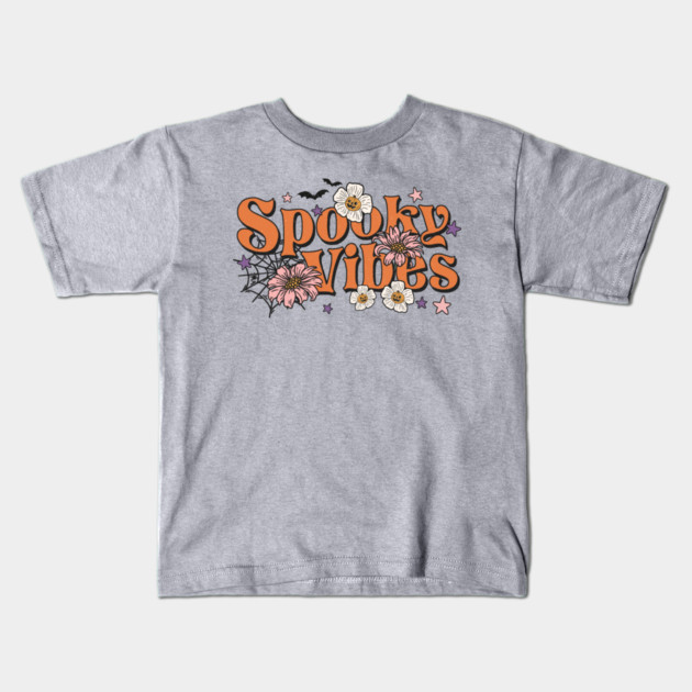 Spooky Vibes Groovy Halloween Kids T-Shirt by The WYLD Tribe