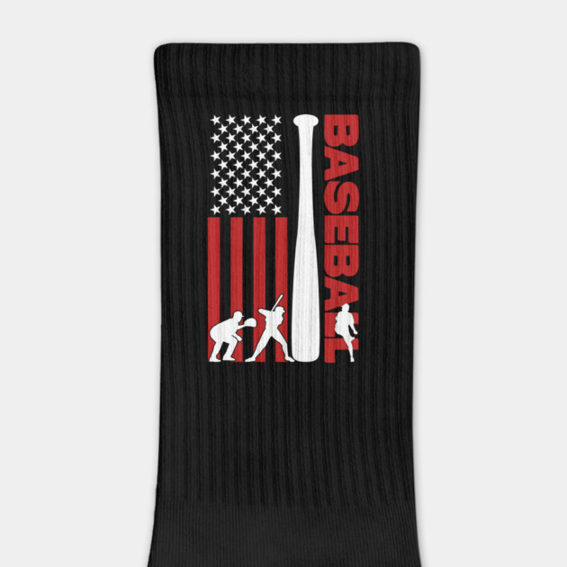 USA Flag Baseball Player Silhouette by The WYLD Tribe