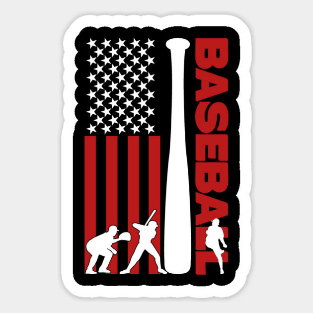 USA Flag Baseball Player Silhouette Magnet by The WYLD Tribe