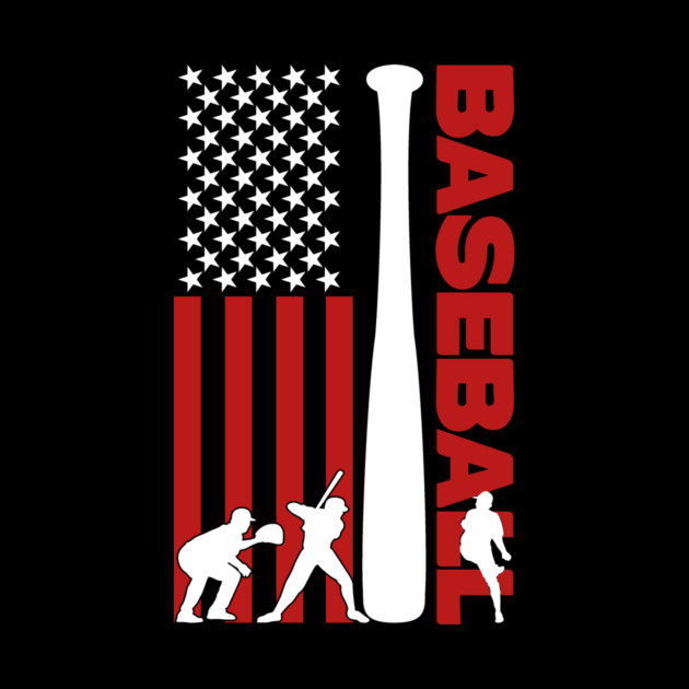 USA Flag Baseball Player Silhouette by The WYLD Tribe