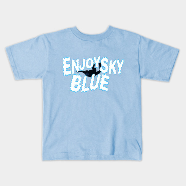 Enjoy Sky Blue Kids T-Shirt by Rusty Quill