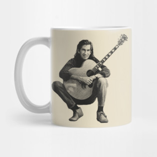 Townes Van Zandt Guitar - Vintage Pencil Drawing Style Mug
