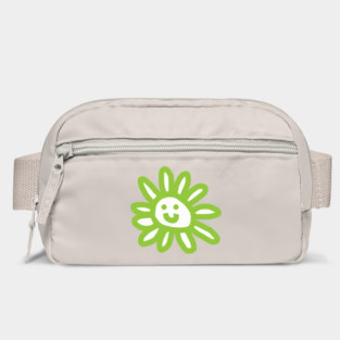 Green Daisy Flower Smiley Face Graphic Bag