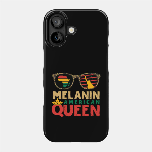 Melanin American Queen Phone Case by The WYLD Tribe