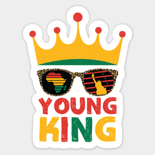 Young King Black King Sticker by The WYLD Tribe