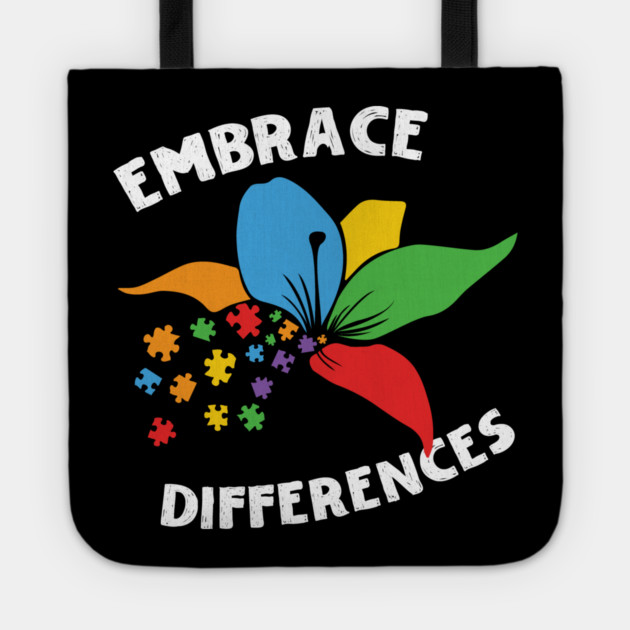 Embrace Differences Autism Awareness Tote by The WYLD Tribe