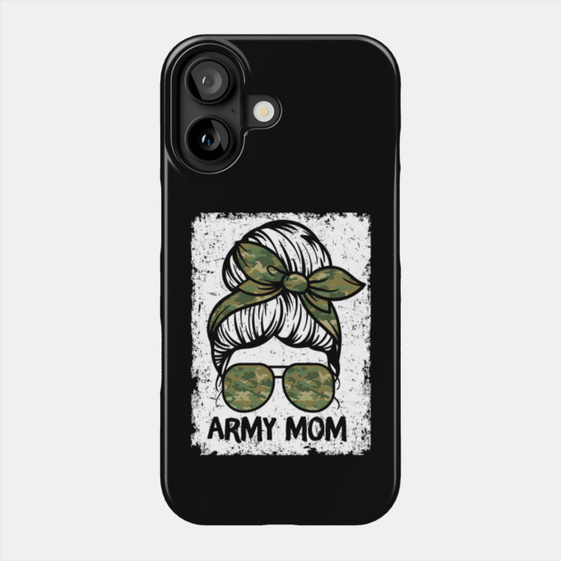 Army Mom Messy Bun Phone Case by The WYLD Tribe