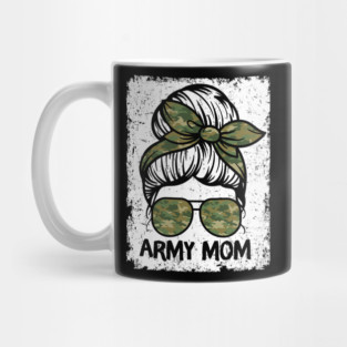 Army Mom Messy Bun Mug