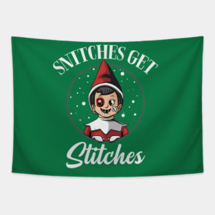 Snitches get Stitches - Elf Christmas Tapestry