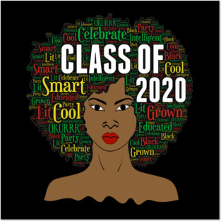 Class of 2020 Words in Afro Posters and Art