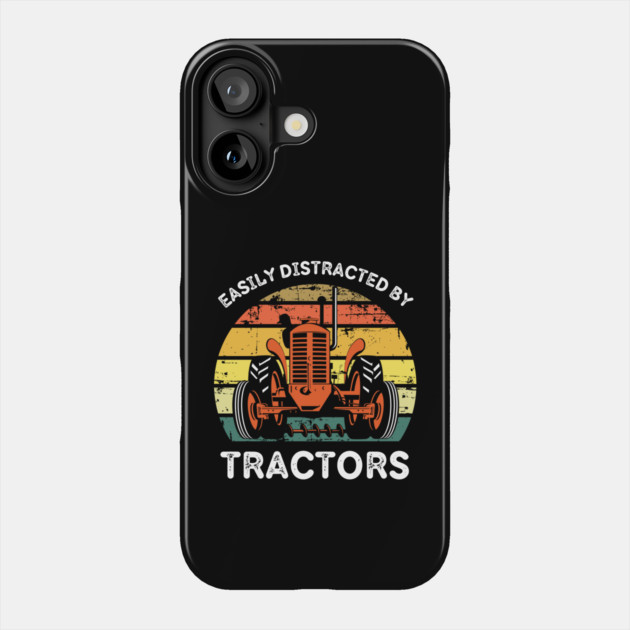 Retro Easily Distracted By Tractors Phone Case by The WYLD Tribe