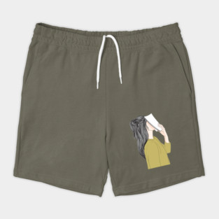 Woman Book Reader Nerd Girl Shorts