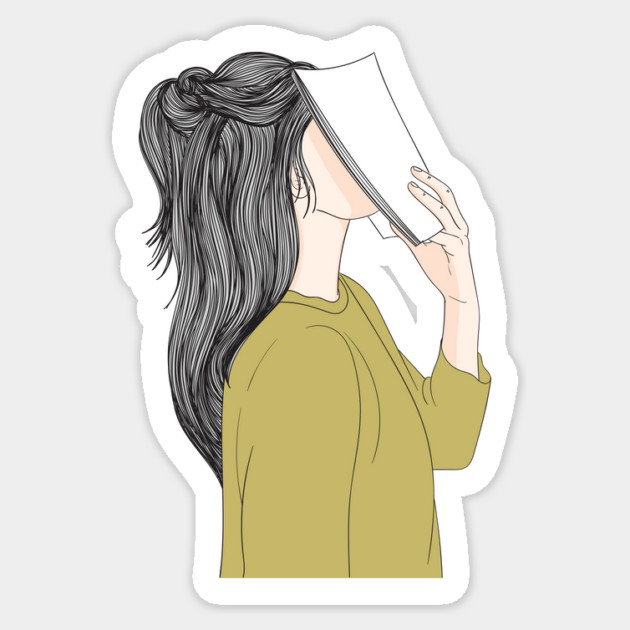 Woman Book Reader Nerd Girl Sticker by The WYLD Tribe