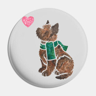 Watercolour Cairn Terrier Pin