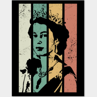 Queen Elizabeth - retro colors Posters and Art