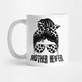 Mother Heifer Cow Mom Life Messy Bun Mug
