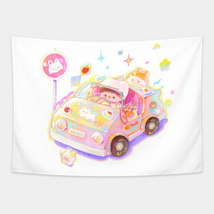 Happy Car Ride Tapestry