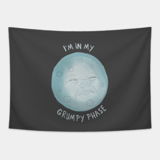 Grumpy Phase of the Moon Tapestry