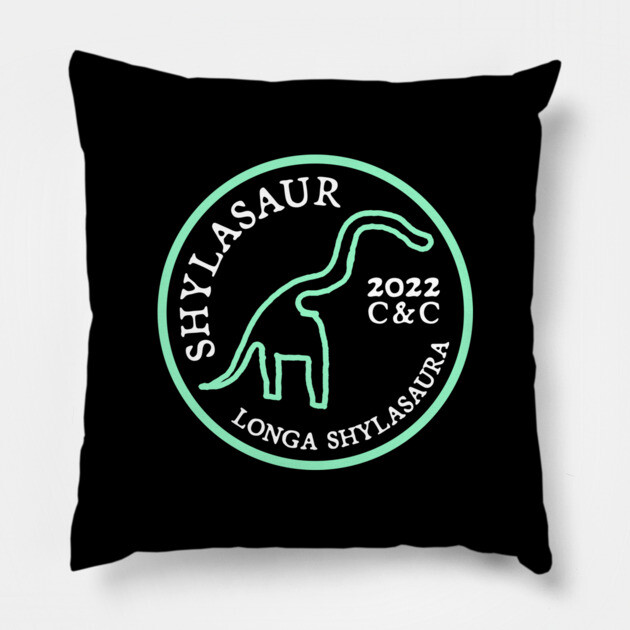 Shylasaur (Mint Badge Edition) Pillow by allisawr