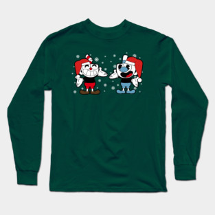 Cuphead and Mugman Merry Christmas! Long Sleeve T-Shirt