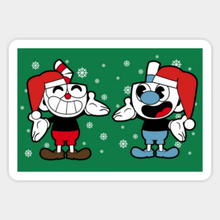 Cuphead and Mugman Merry Christmas! Sticker