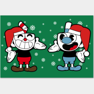 Cuphead and Mugman Merry Christmas! Posters and Art