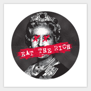 eat the rich fuck the queen Sticker