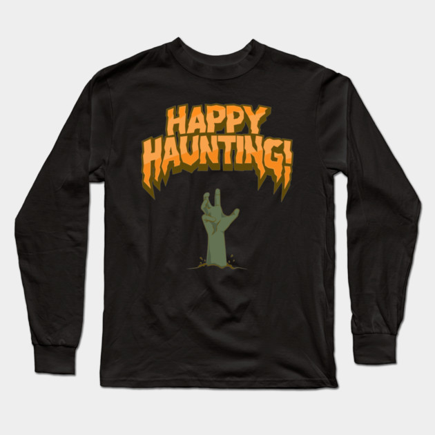 Happy Haunting, Zombie! Long Sleeve T-Shirt by Prinyos
