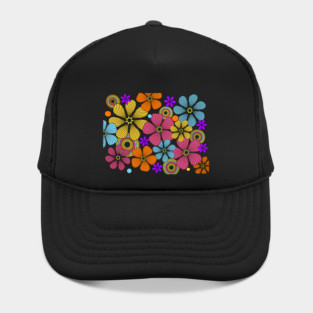 70s Retro Flower power Design Hat