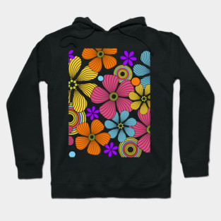 70s Retro Flower power Design Hoodie