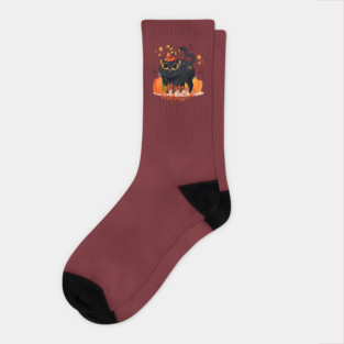 Happy Halloween Spooky Cat Socks