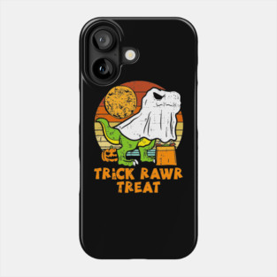 Trick Rawr Treat Dinosaur Ghost T-rex Halloween Phone Case