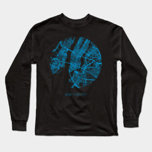 New York City Map Long Sleeve T-Shirt