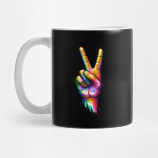 V-Sign: Hand Gesture for Peace or Victory Mug
