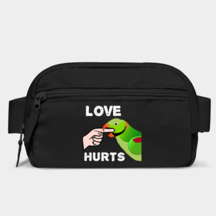 Love Hurts Indian Ringneck Male Parrot Biting Bag