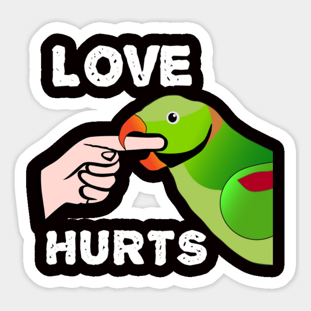Love Hurts Indian Ringneck Male Parrot Biting Magnet by Einstein Parrot